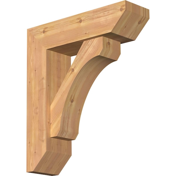 Ekena Millwork Legacy Slat Smooth Bracket w/ Offset Brace, Western Red Cedar, 7 1/2"W x 26"D x 30"H BKT0806X26X30LEC06SWR - main